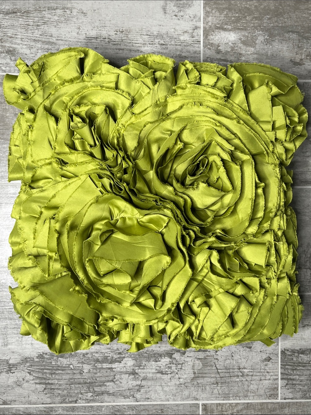 Lime Green Rosette Decorative Pillow